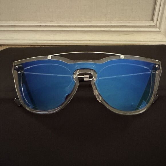 Valentino Sunglasses crystal and silver sunglasses w Blue lenses - Picture 2 of 12